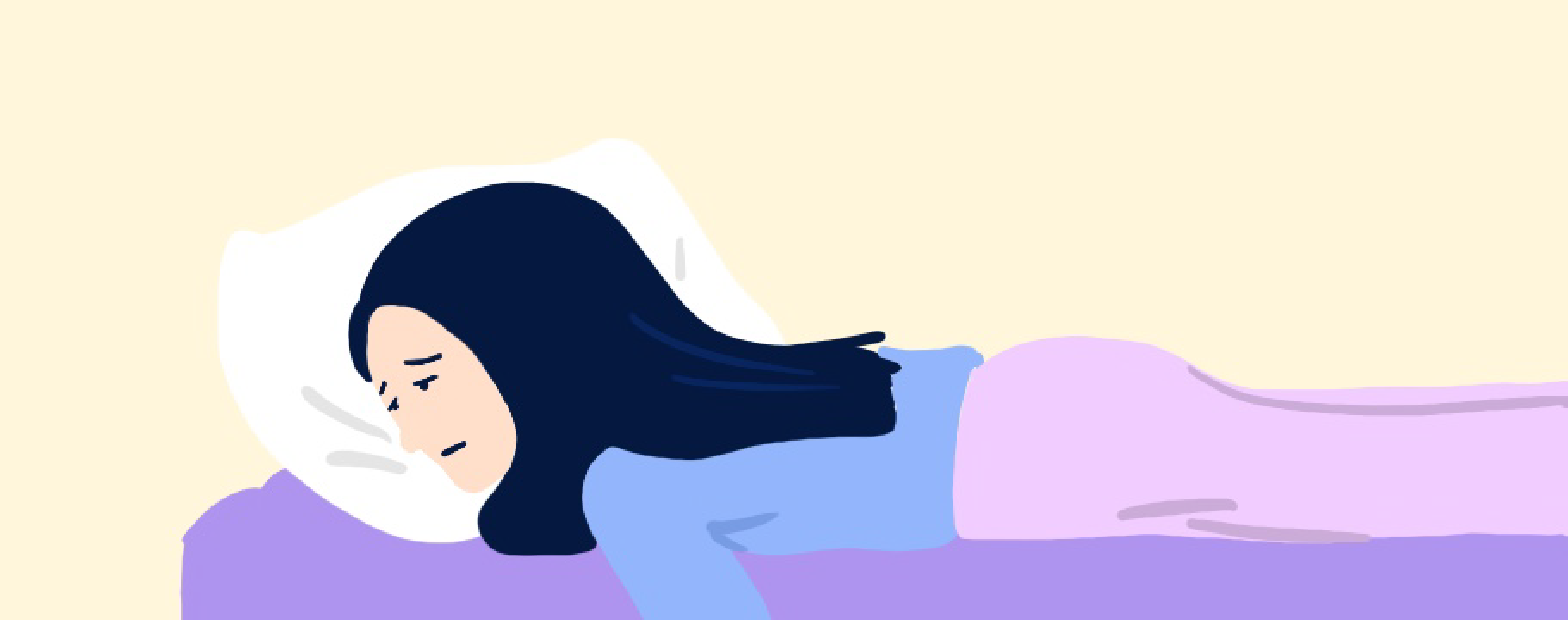 drawing of an anxious woman who wakes up very anxious every morning